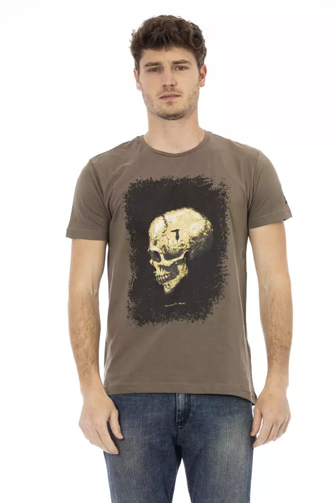 Trussardi Action Brown Cotton Men T-Shirt - Luxe Nova