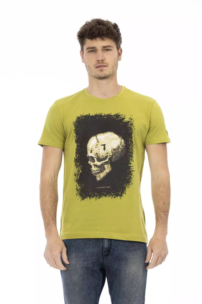 Trussardi Action Green Cotton Men T-Shirt - Luxe Nova