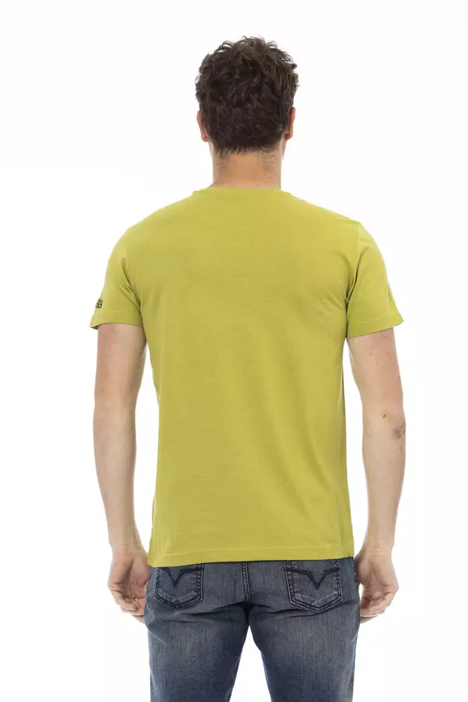Trussardi Action Green Cotton Men T-Shirt - Luxe Nova