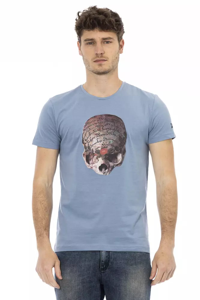 Trussardi Action Light Blue Cotton Men T-Shirt - Luxe Nova