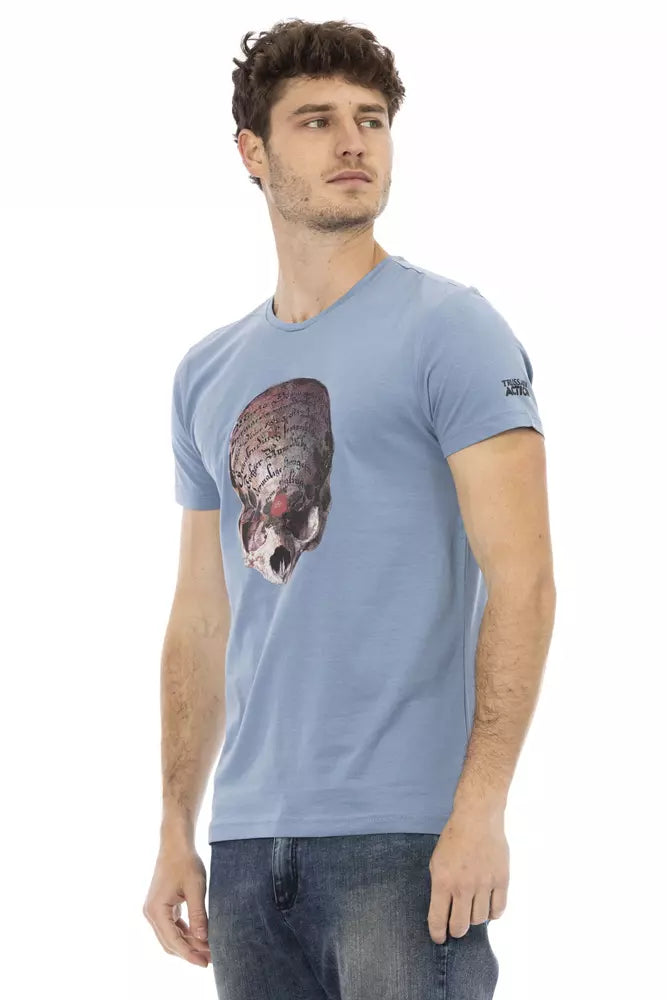Trussardi Action Light Blue Cotton Men T-Shirt - Luxe Nova