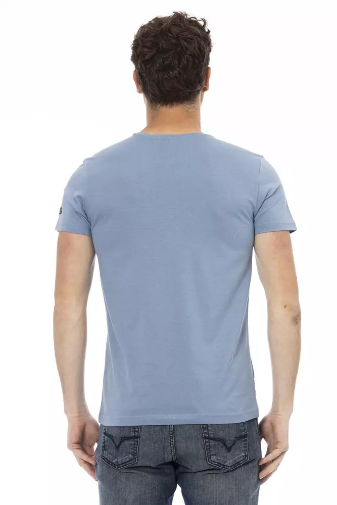 Trussardi Action Light Blue Cotton Men T-Shirt - Luxe Nova