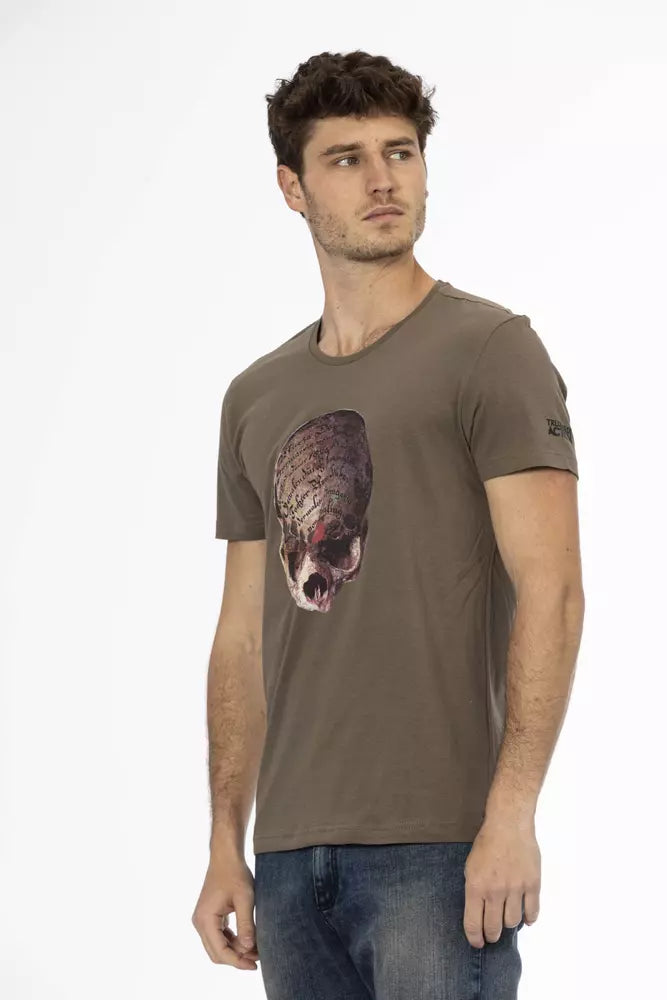 Trussardi Action Brown Cotton Men T-Shirt - Luxe Nova