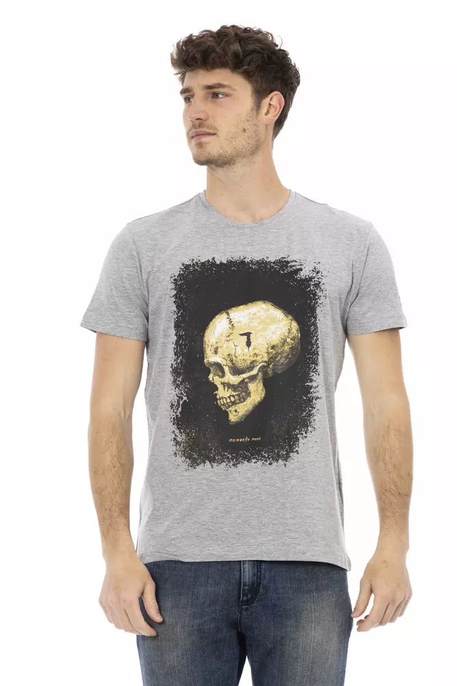 Trussardi Action Gray Cotton Men T-Shirt - Luxe Nova