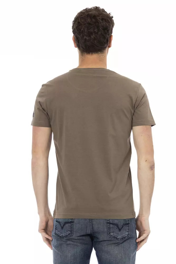 Trussardi Action Brown Cotton Men T-Shirt - Luxe Nova
