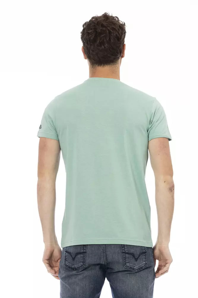 Trussardi Action Green Cotton Men T-Shirt - Luxe Nova