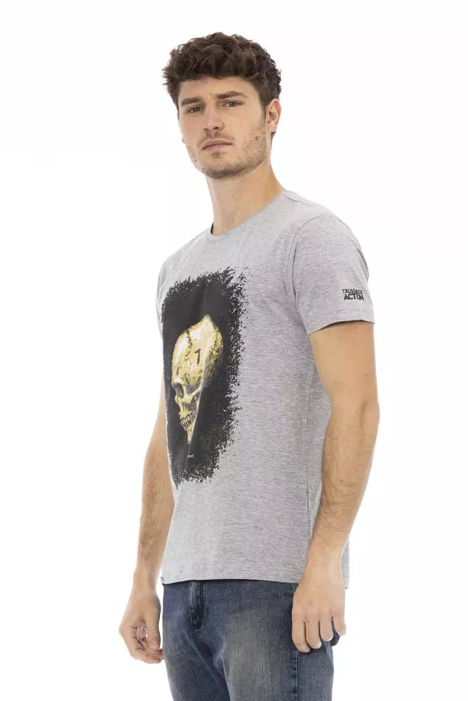 Trussardi Action Gray Cotton Men T-Shirt - Luxe Nova