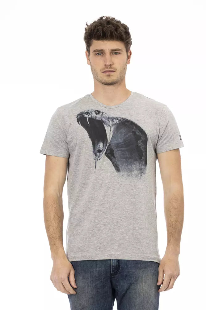 Trussardi Action Gray Cotton Men T-Shirt - Luxe Nova