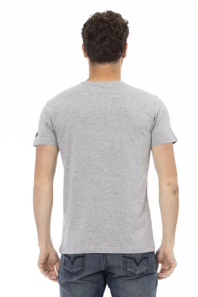 Trussardi Action Gray Cotton Men T-Shirt - Luxe Nova