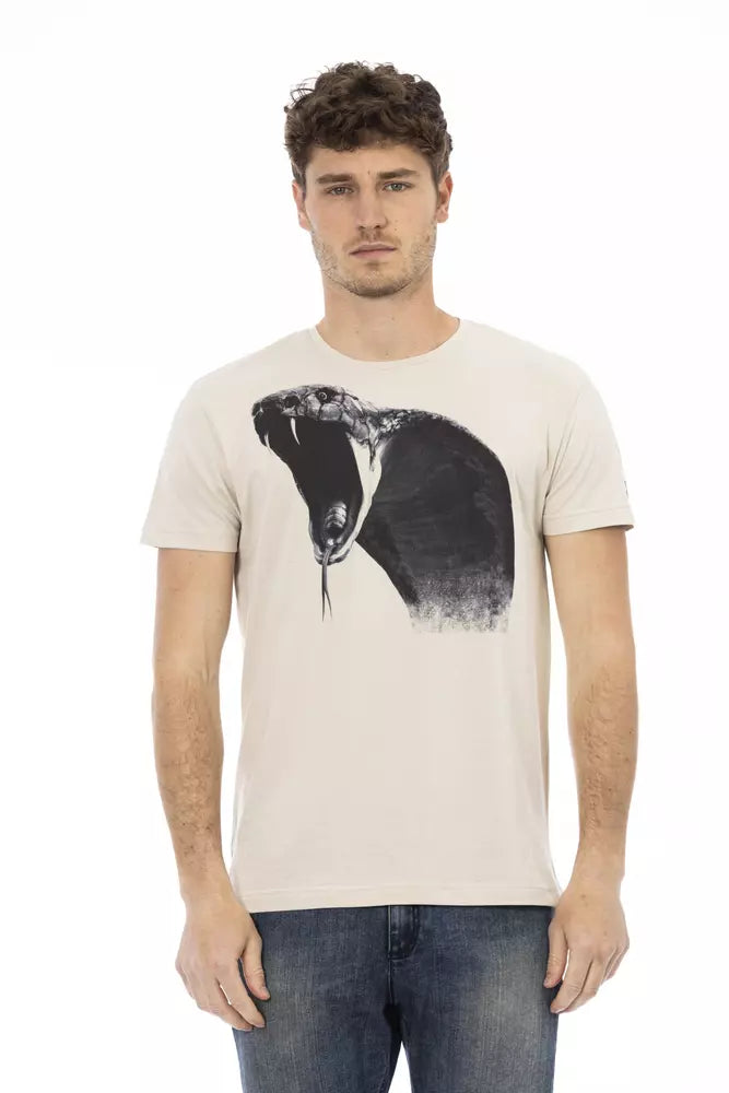 Trussardi Action Beige Cotton Men T-Shirt - Luxe Nova