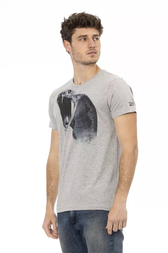 Trussardi Action Gray Cotton Men T-Shirt - Luxe Nova
