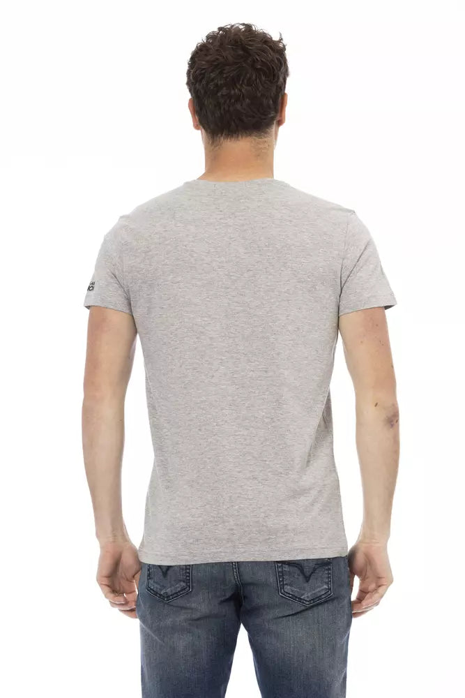 Trussardi Action Gray Cotton Men T-Shirt - Luxe Nova