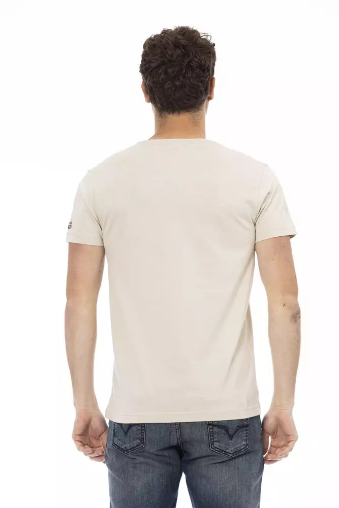 Trussardi Action Beige Cotton Men T-Shirt - Luxe Nova