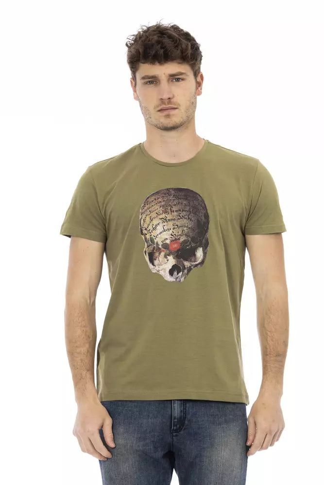 Trussardi Action Green Cotton Men T-Shirt - Luxe Nova
