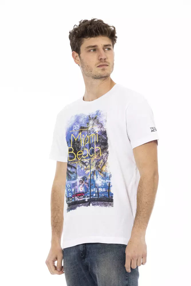 Trussardi Action White Cotton Men T-Shirt - Luxe Nova