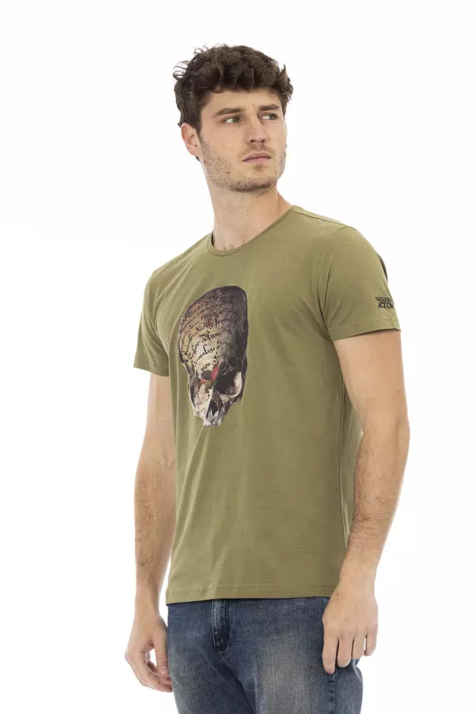 Trussardi Action Green Cotton Men T-Shirt - Luxe Nova