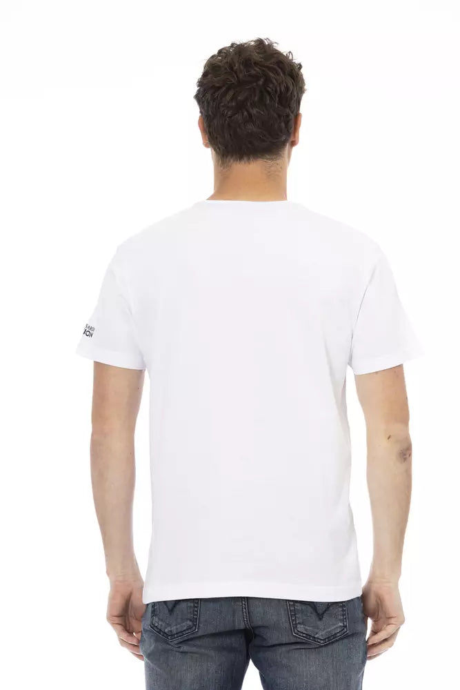 Trussardi Action White Cotton Men T-Shirt - Luxe Nova