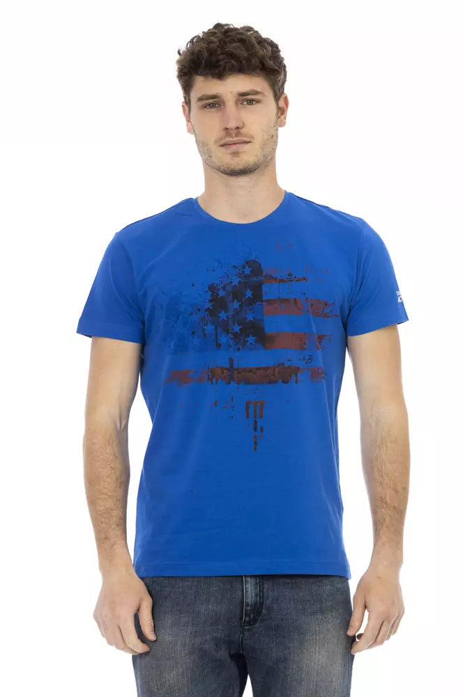 Trussardi Action Blue Cotton Men T-Shirt - Luxe Nova