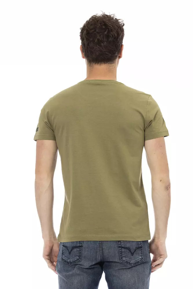 Trussardi Action Green Cotton Men T-Shirt - Luxe Nova