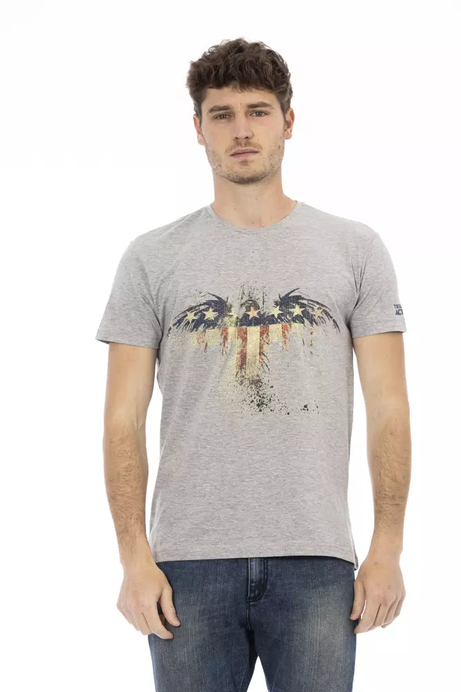 Trussardi Action Gray Cotton Men T-Shirt - Luxe Nova