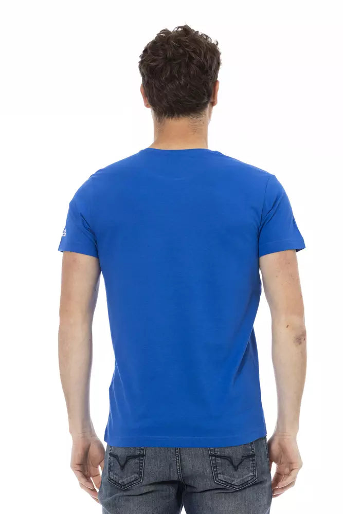Trussardi Action Blue Cotton Men T-Shirt - Luxe Nova