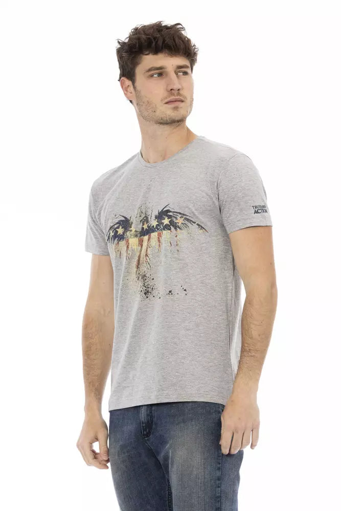 Trussardi Action Gray Cotton Men T-Shirt - Luxe Nova