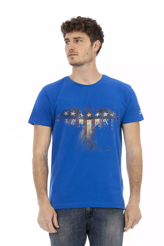 Trussardi Action Blue Cotton Men's T-Shirt - Luxe Nova