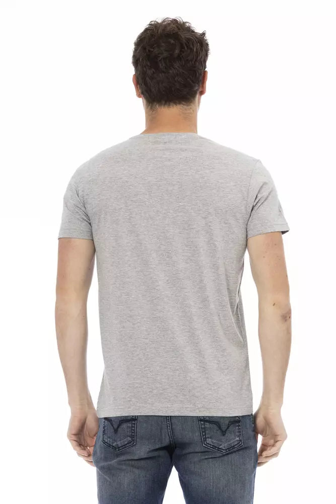 Trussardi Action Gray Cotton Men T-Shirt - Luxe Nova