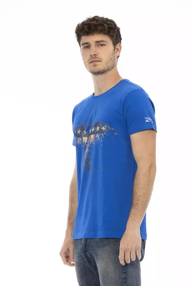 Trussardi Action Blue Cotton Men's T-Shirt - Luxe Nova
