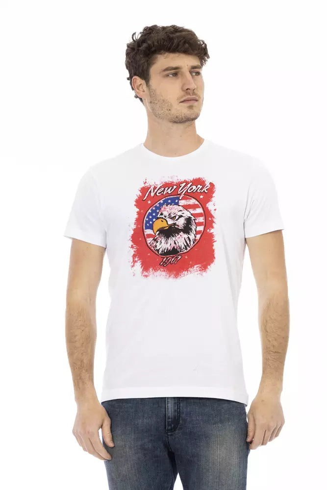 Trussardi Action White Cotton Men T-Shirt - Luxe Nova