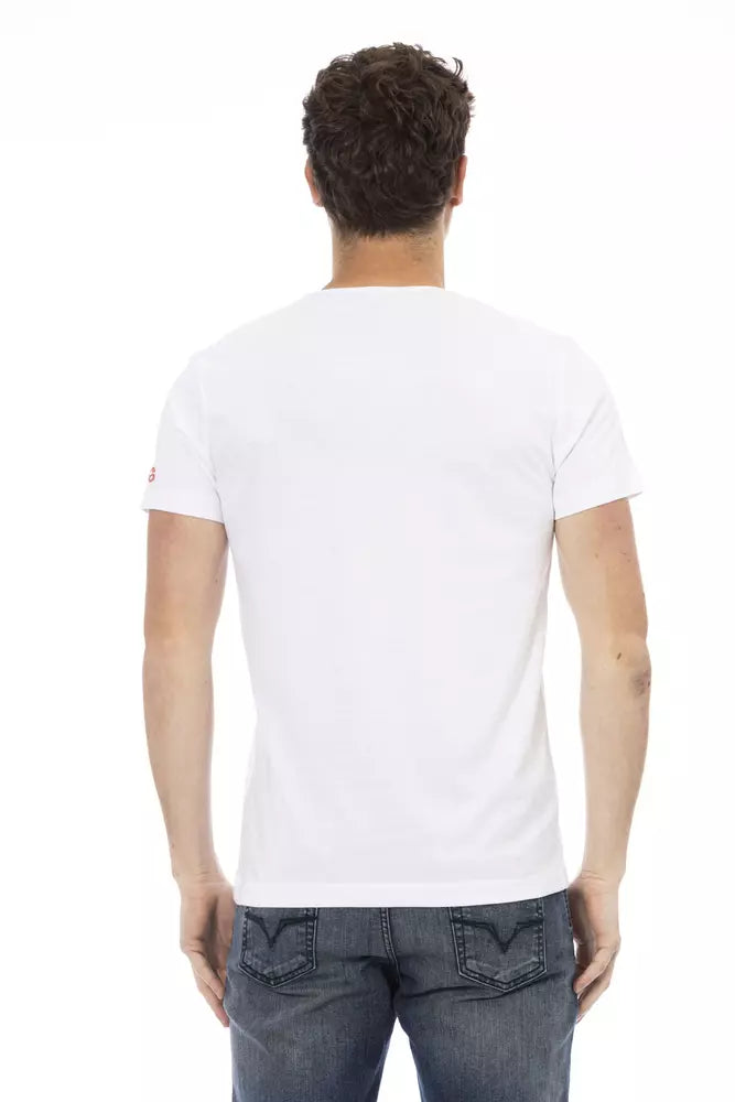 Trussardi Action White Cotton Men T-Shirt - Luxe Nova