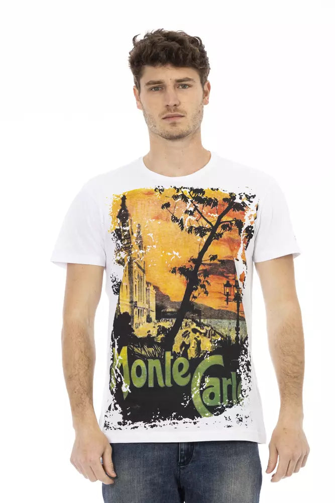 Trussardi Action White Cotton Men T-Shirt - Luxe Nova