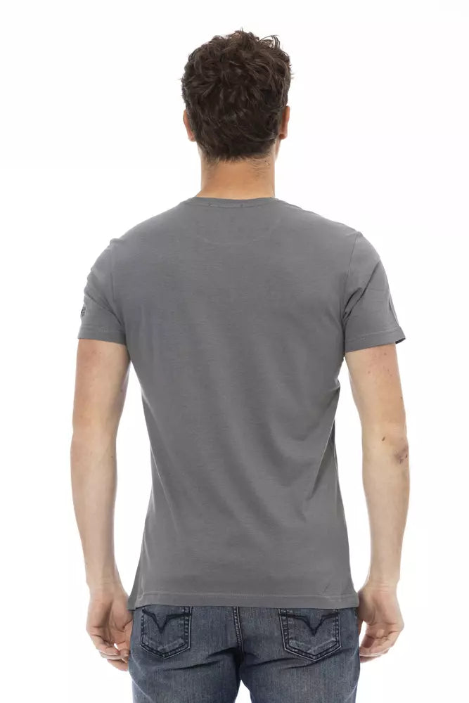 Trussardi Action Gray Cotton Men T-Shirt - Luxe Nova