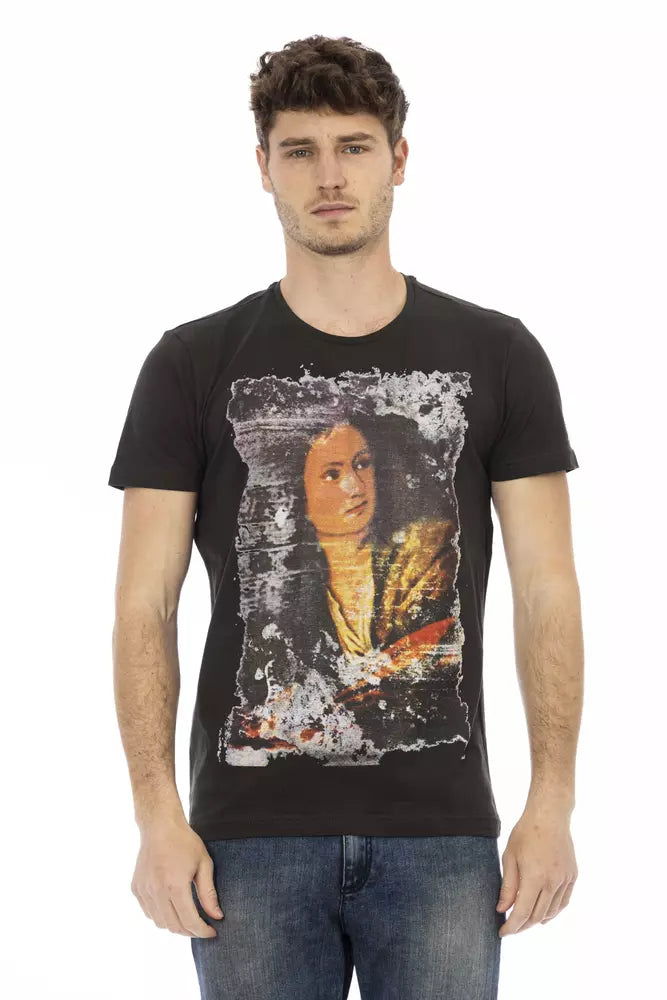 Trussardi Action Black Cotton Men T-Shirt - Luxe Nova