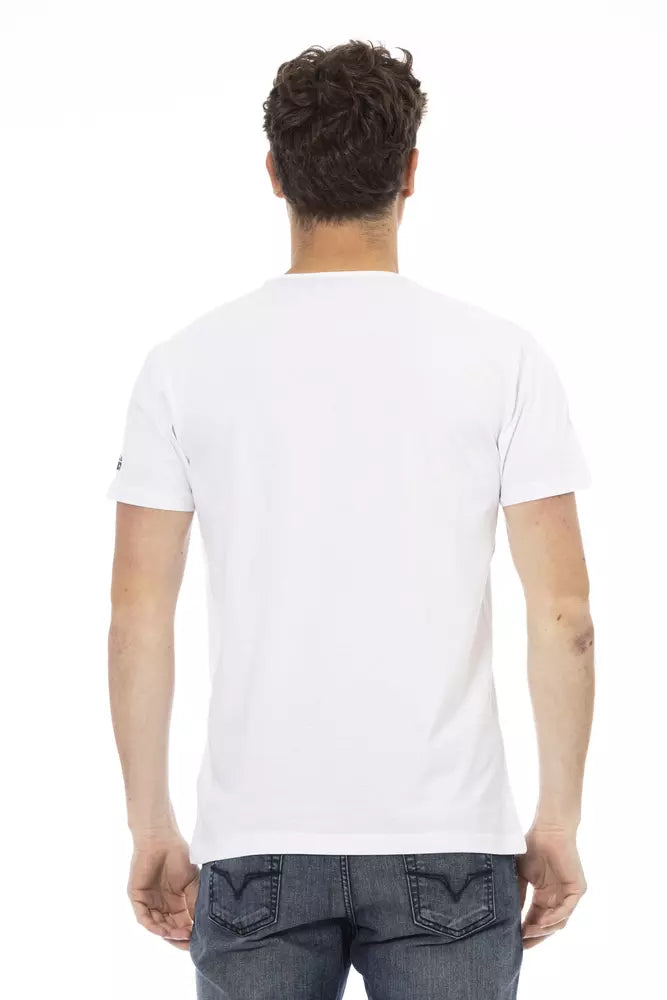Trussardi Action White Cotton Men T-Shirt - Luxe Nova