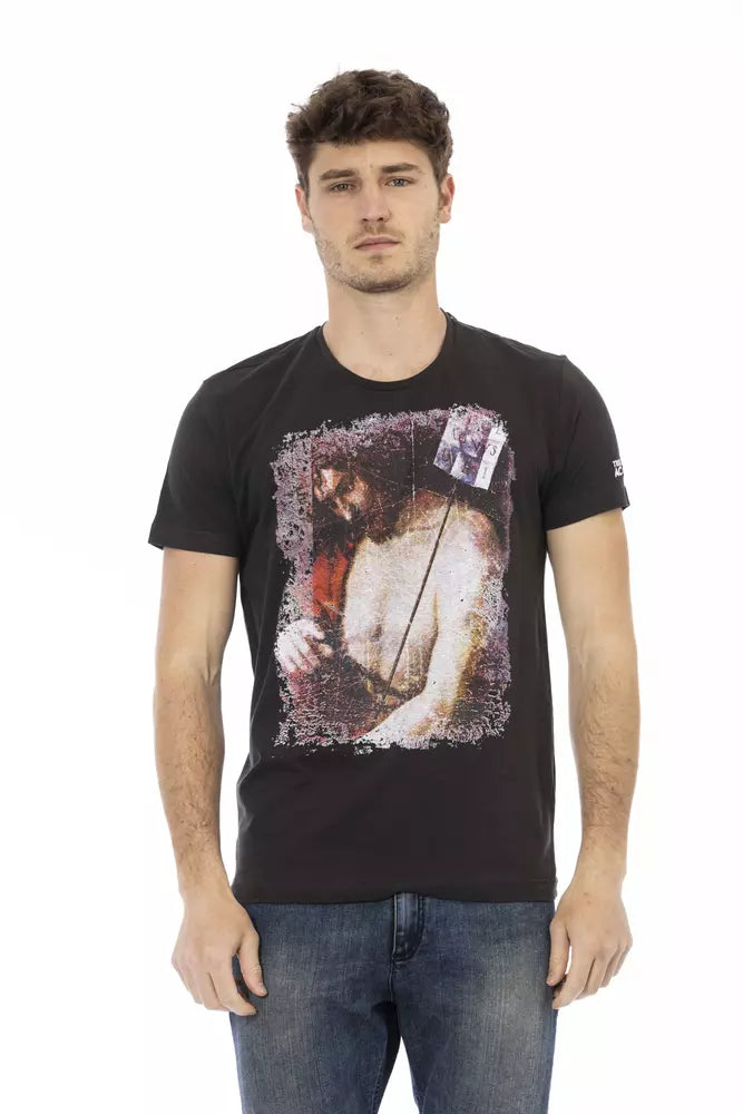 Trussardi Action Black Cotton Men T-Shirt - Luxe Nova