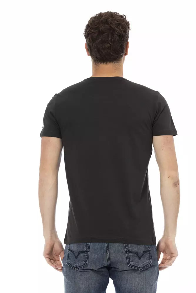 Trussardi Action Black Cotton Men T-Shirt - Luxe Nova