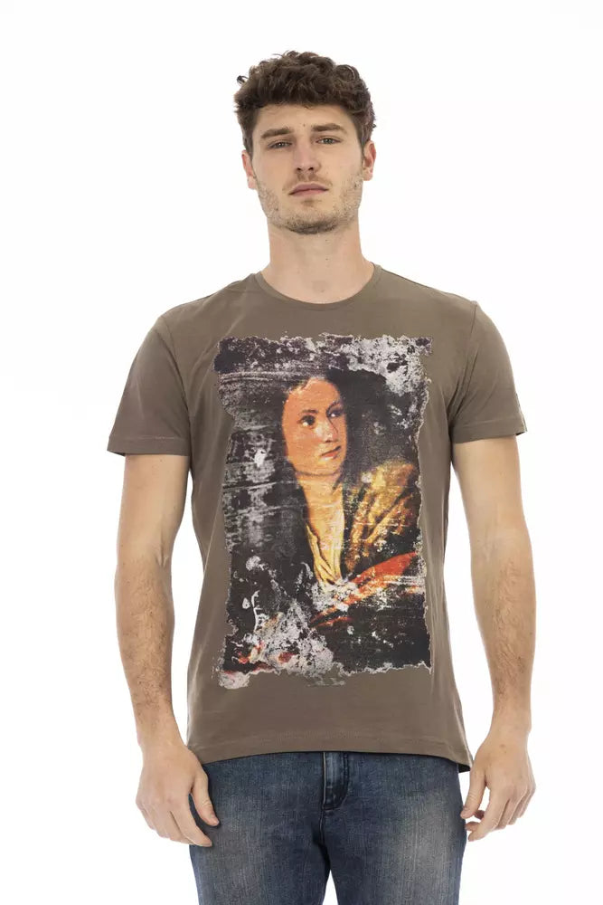 Trussardi Action Brown Cotton Men T-Shirt - Luxe Nova