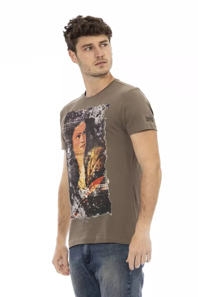 Trussardi Action Brown Cotton Men T-Shirt - Luxe Nova
