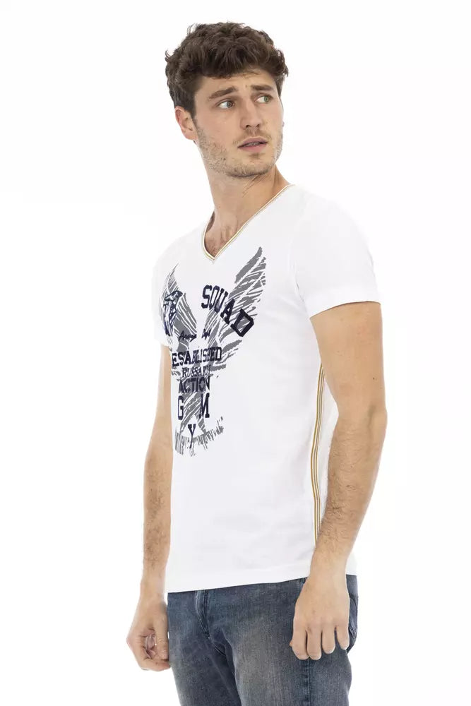 Trussardi Action White Cotton Men's T-Shirt - Luxe Nova