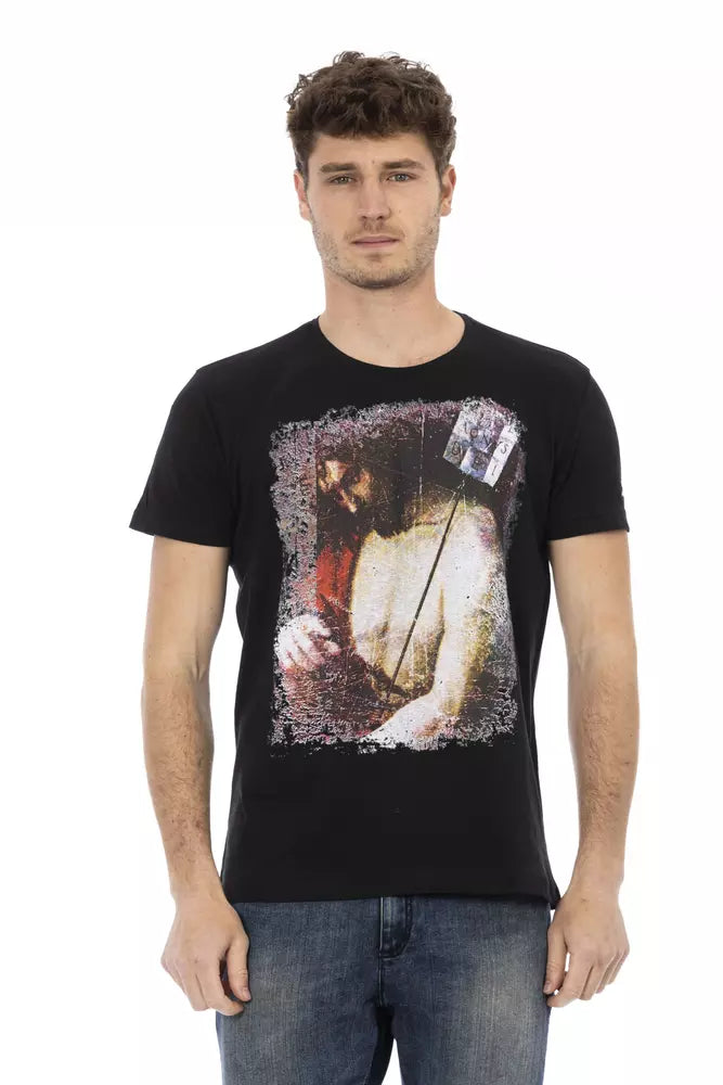 Trussardi Action Black Cotton Men's T-Shirt - Luxe Nova