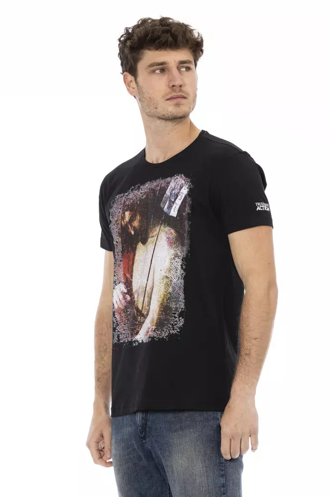 Trussardi Action Black Cotton Men's T-Shirt - Luxe Nova