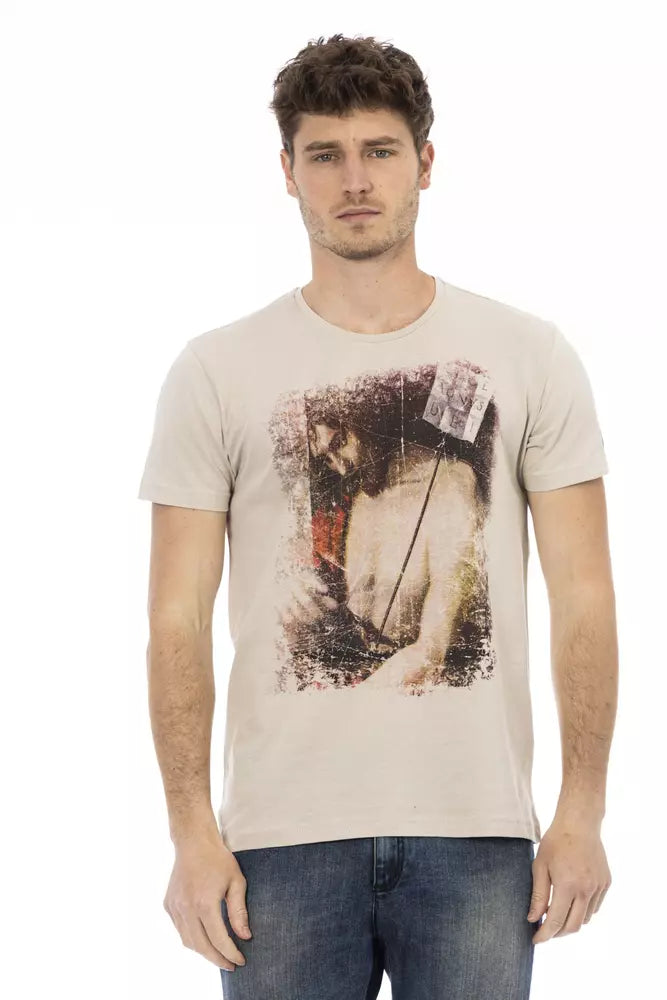 Trussardi Action Beige Cotton Men T-Shirt - Luxe Nova