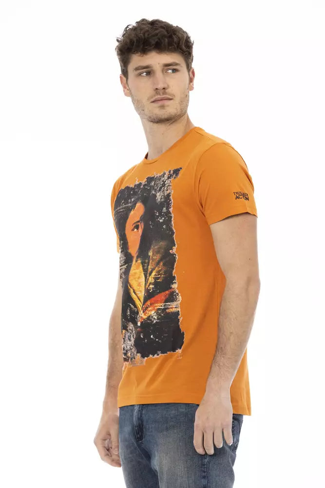 Trussardi Action Orange Cotton Men's T-Shirt - Luxe Nova