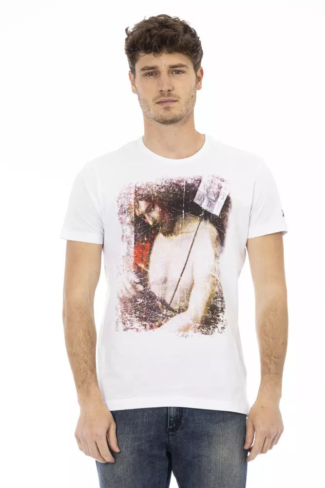 Trussardi Action White Cotton Men's T-Shirt - Luxe Nova