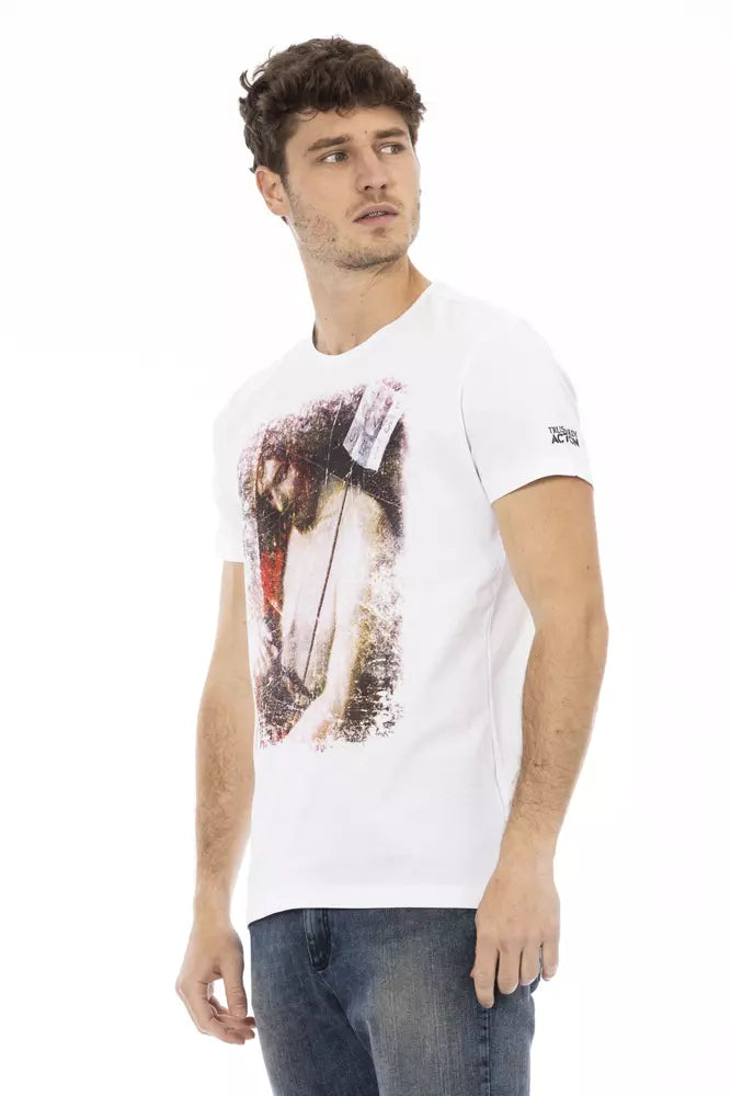 Trussardi Action White Cotton Men's T-Shirt - Luxe Nova