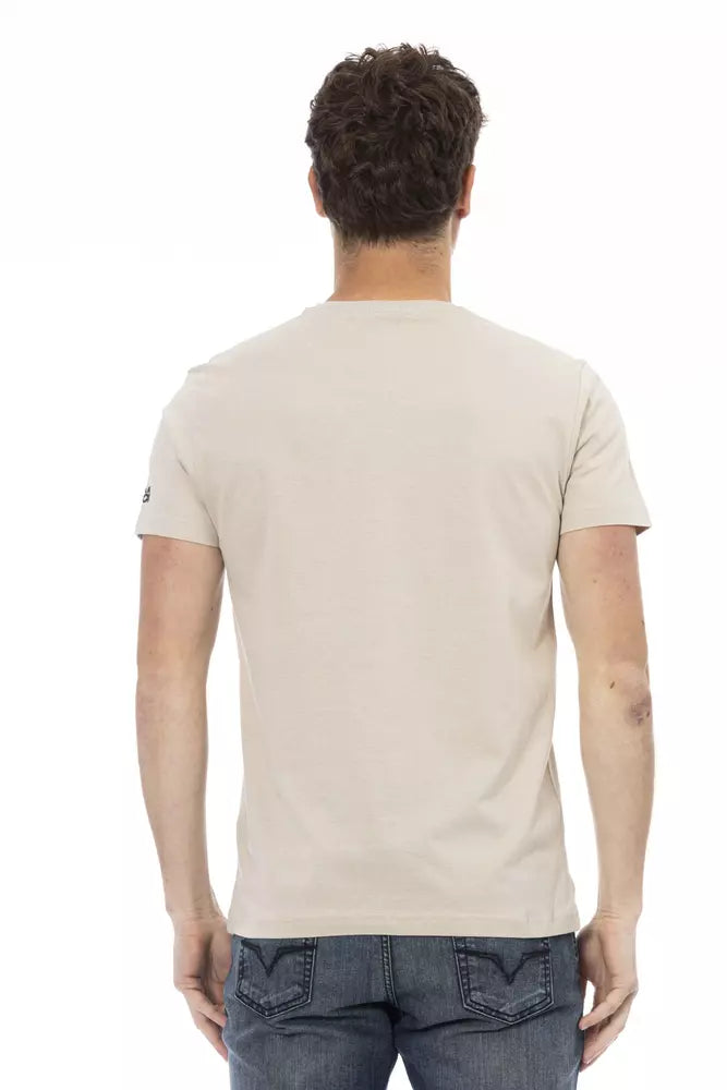 Trussardi Action Beige Cotton Men T-Shirt - Luxe Nova