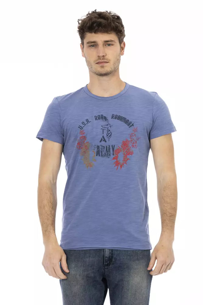 Trussardi Action Blue Cotton Men T-Shirt - Luxe Nova