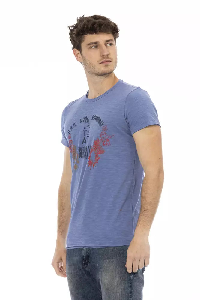 Trussardi Action Blue Cotton Men T-Shirt - Luxe Nova