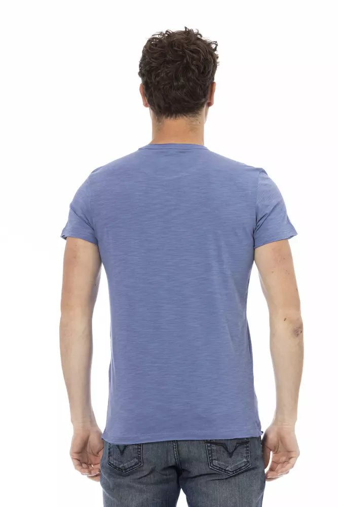 Trussardi Action Blue Cotton Men T-Shirt - Luxe Nova
